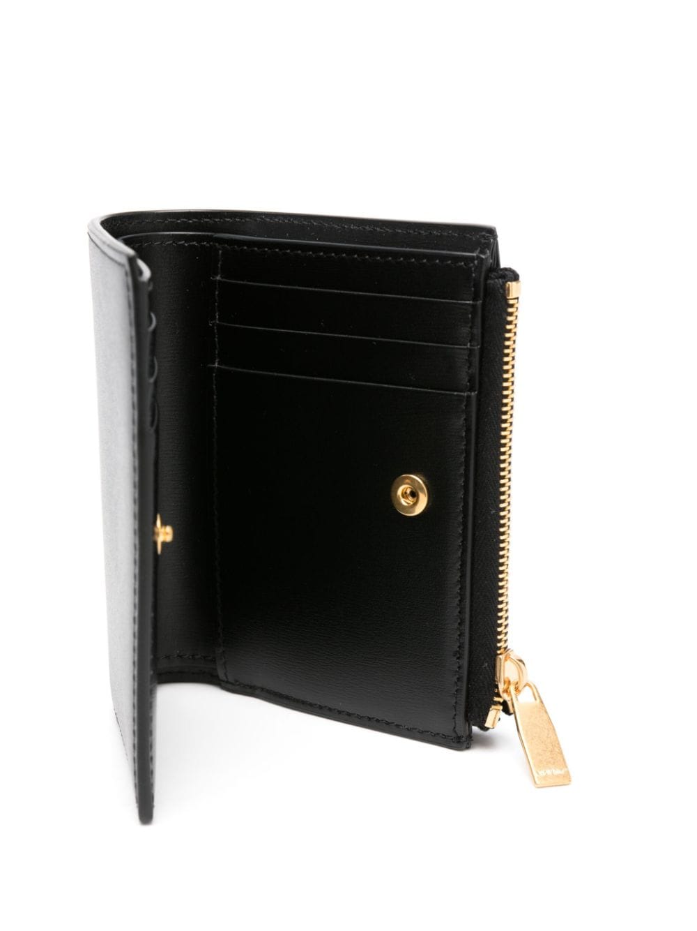 CARTERA JITNEY BIFOLD NEGRA LOGO DORADO