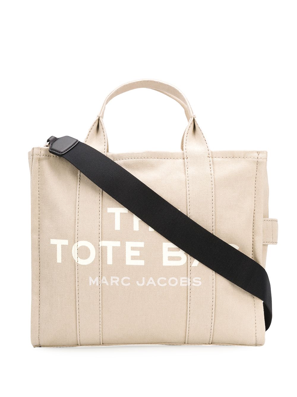 TOTE THE MEDIUM BEIGE LOGO BLANCO