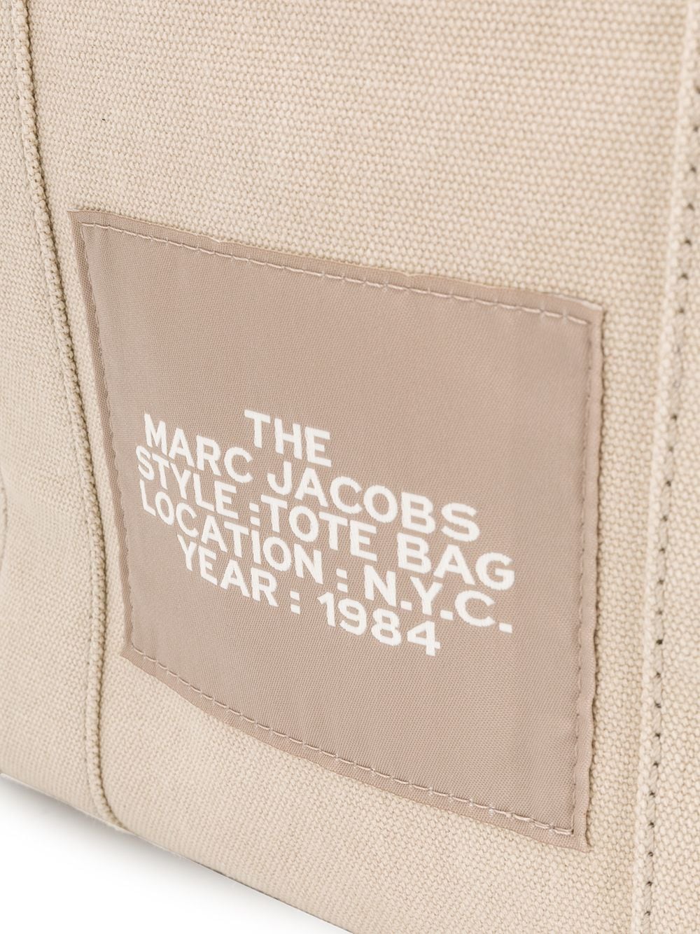 TOTE THE MEDIUM BEIGE LOGO BLANCO