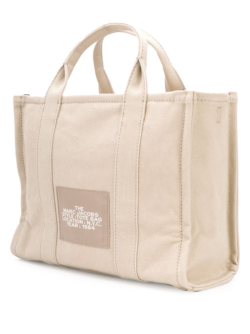 TOTE THE MEDIUM BEIGE LOGO BLANCO