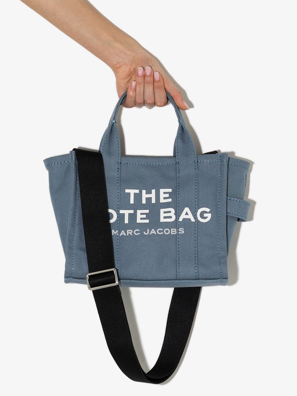 TOTE THE SMALL AZUL LOGO BLANCO