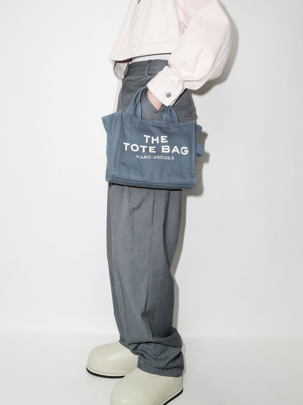 TOTE THE SMALL AZUL LOGO BLANCO