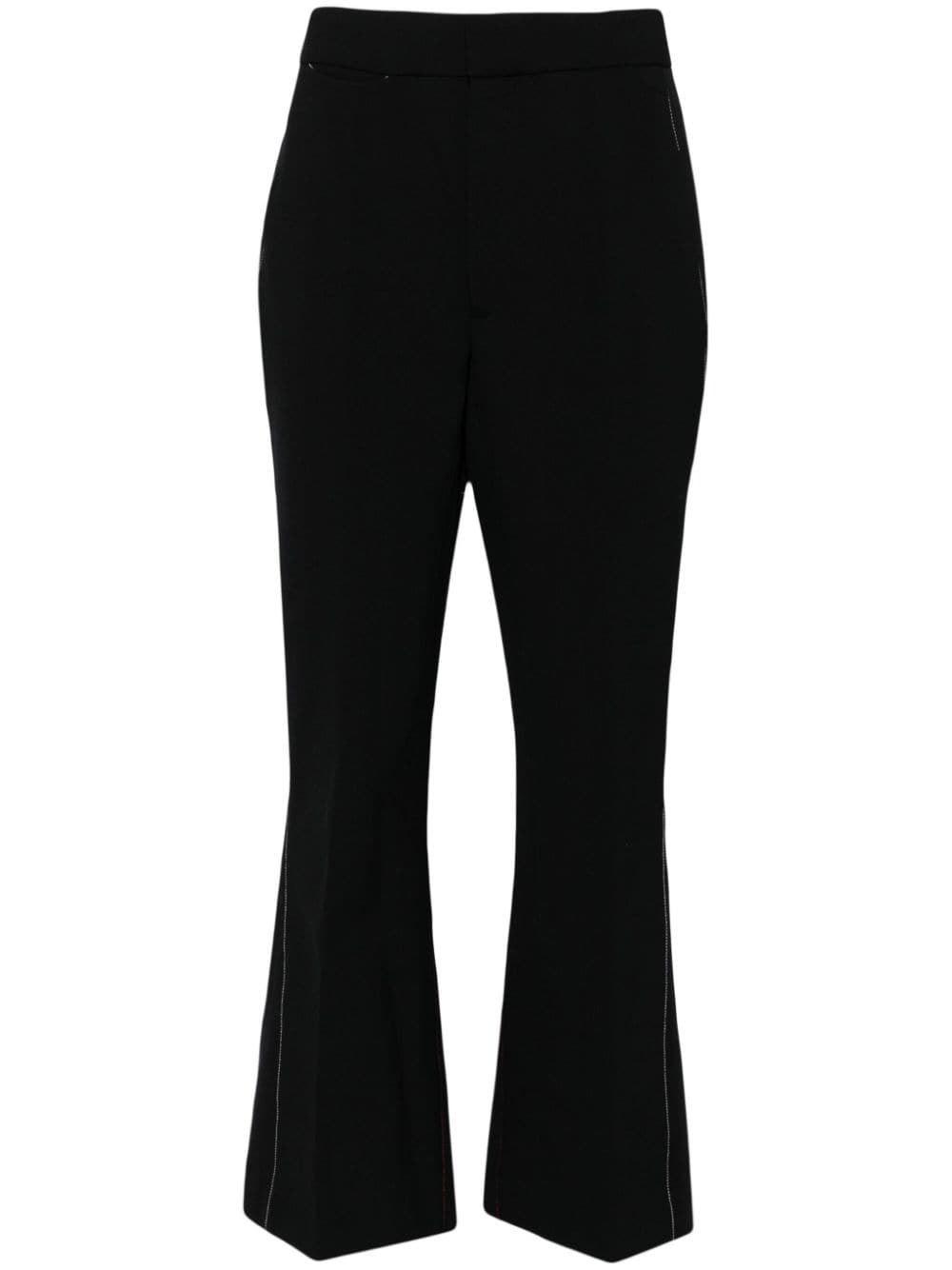 PANTALON NEGRO COSTURAS BLANCAS ROJAS