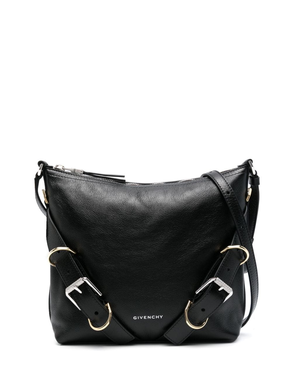 BOLSO VOYOU S NEGRO ZIP LOGO PLATEADO