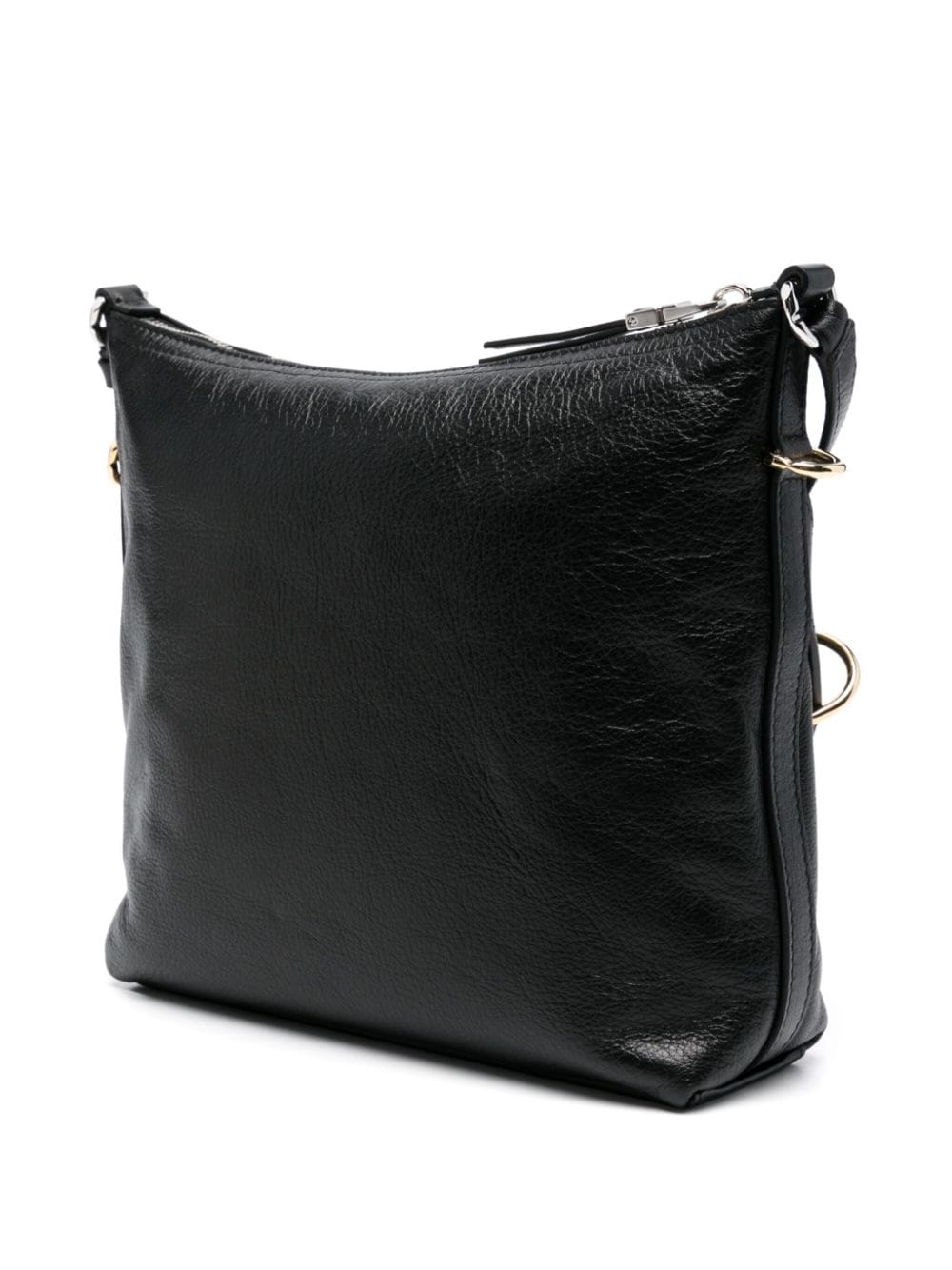 BOLSO VOYOU S NEGRO ZIP LOGO PLATEADO