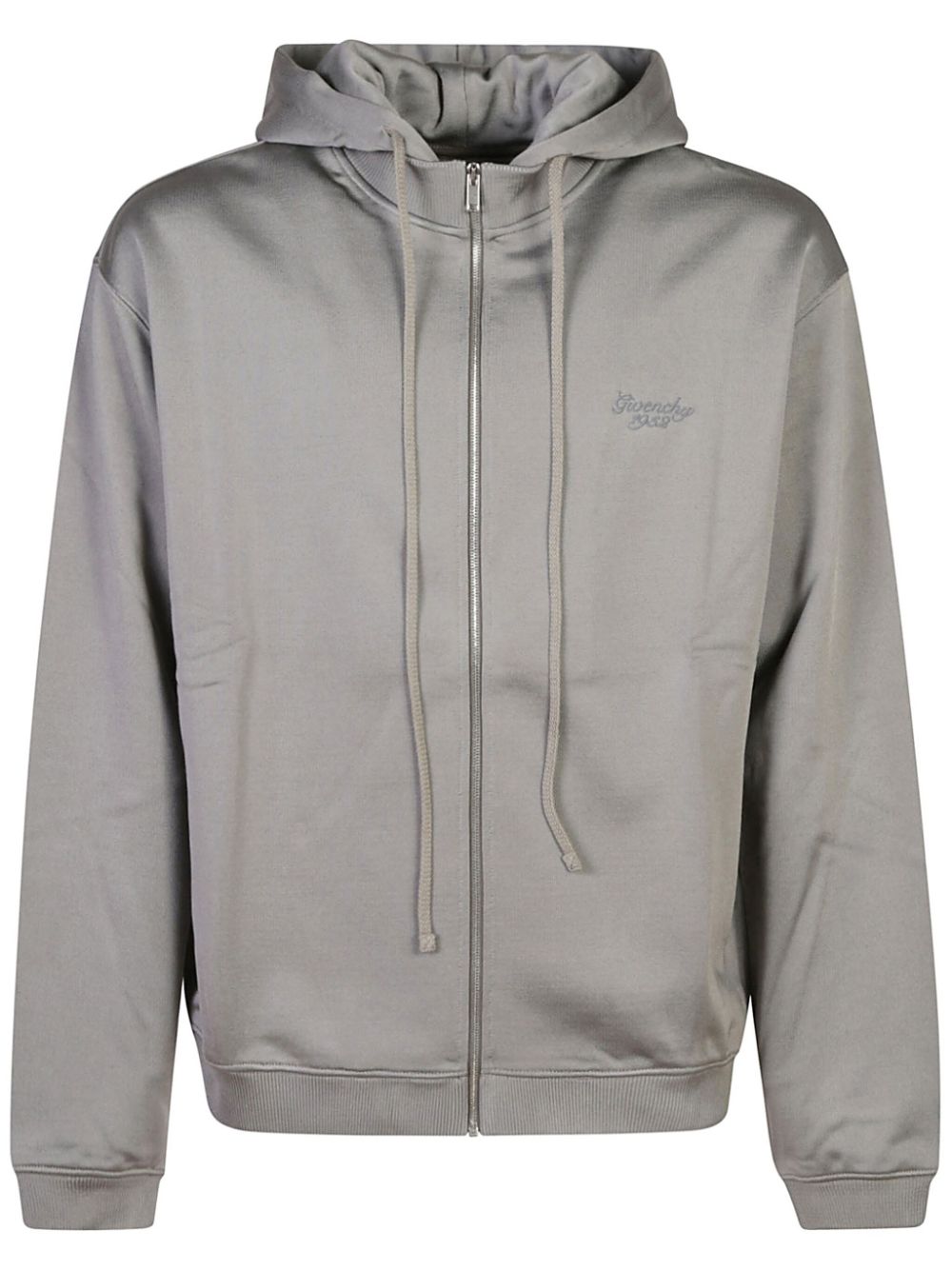 HOODIE GRIS LOGO BORDADO ZIP