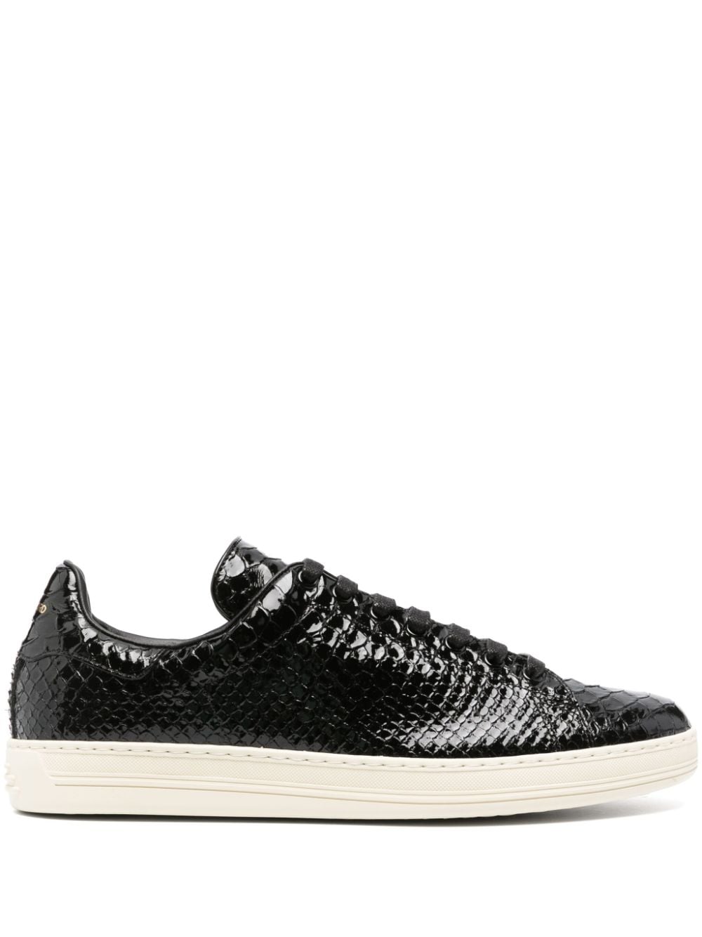 SNEAKER LOW TOP NEGRO CHAROL SIMIL PITON