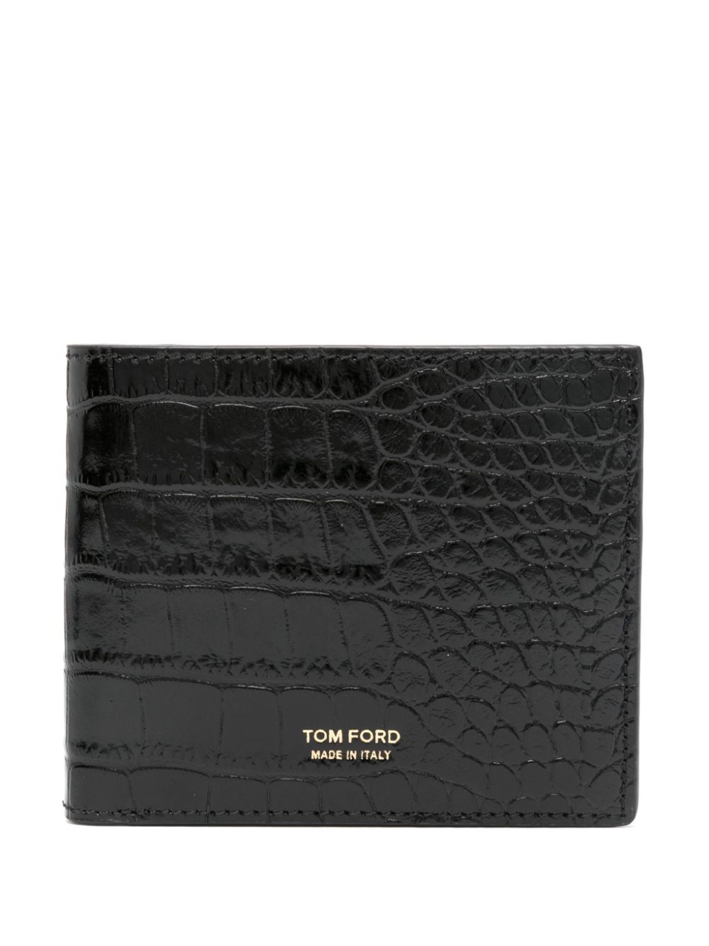 CARTERA NEGRA SIMIL COCODRILO LOGO DORAD