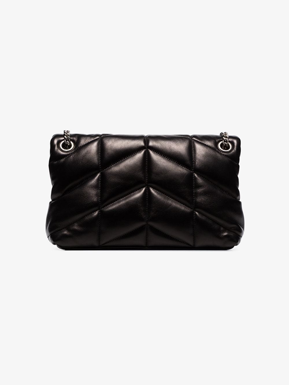 BOLSO PUFFER S NEGRO LOGO PLATEADO