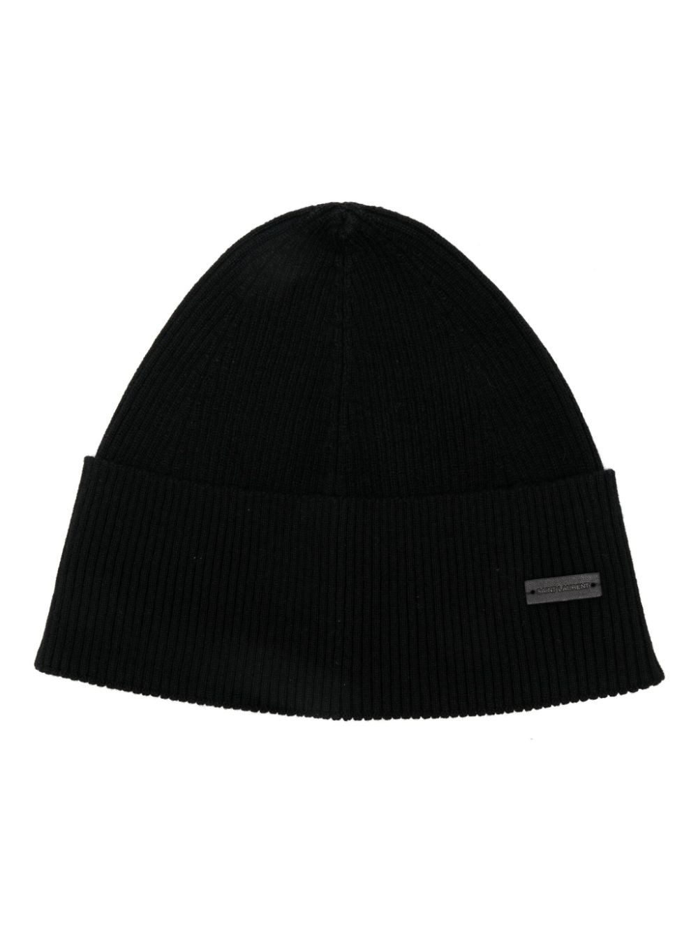 GORRO LANA NEGRO ETIQUETA CUERO