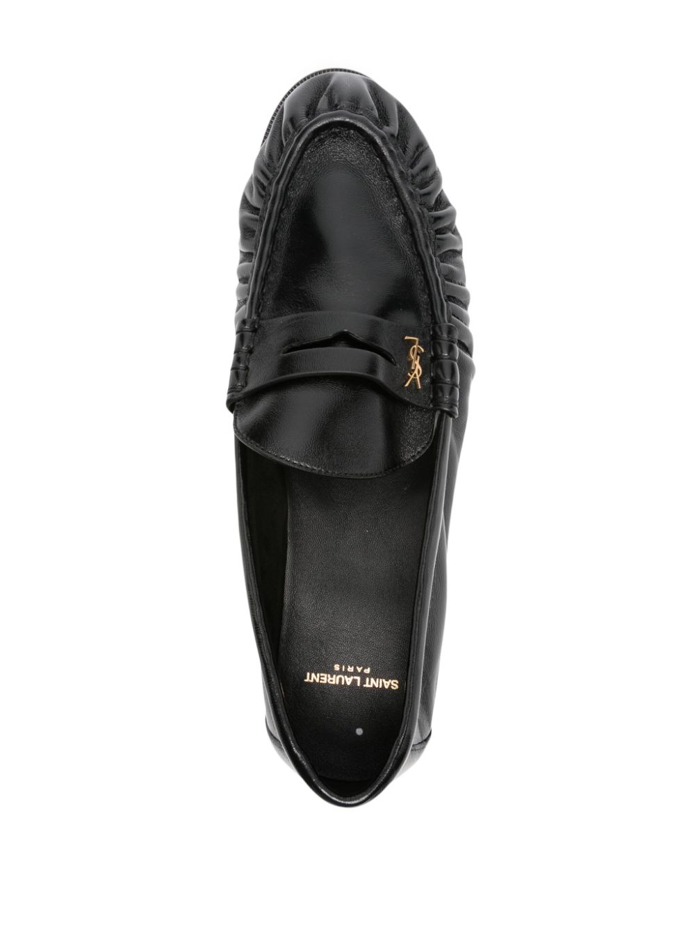 MOCASIN NEGRO LOGO DORADO