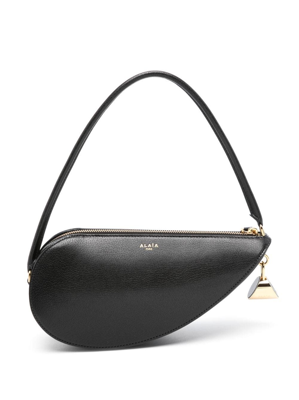 BOLSO DEMI COEUR NEGRO ZIP DORADO