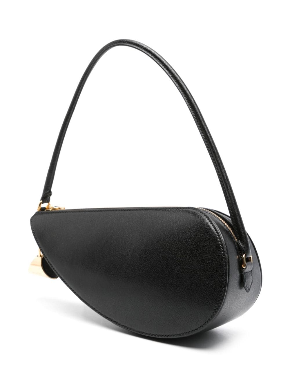 BOLSO DEMI COEUR NEGRO ZIP DORADO