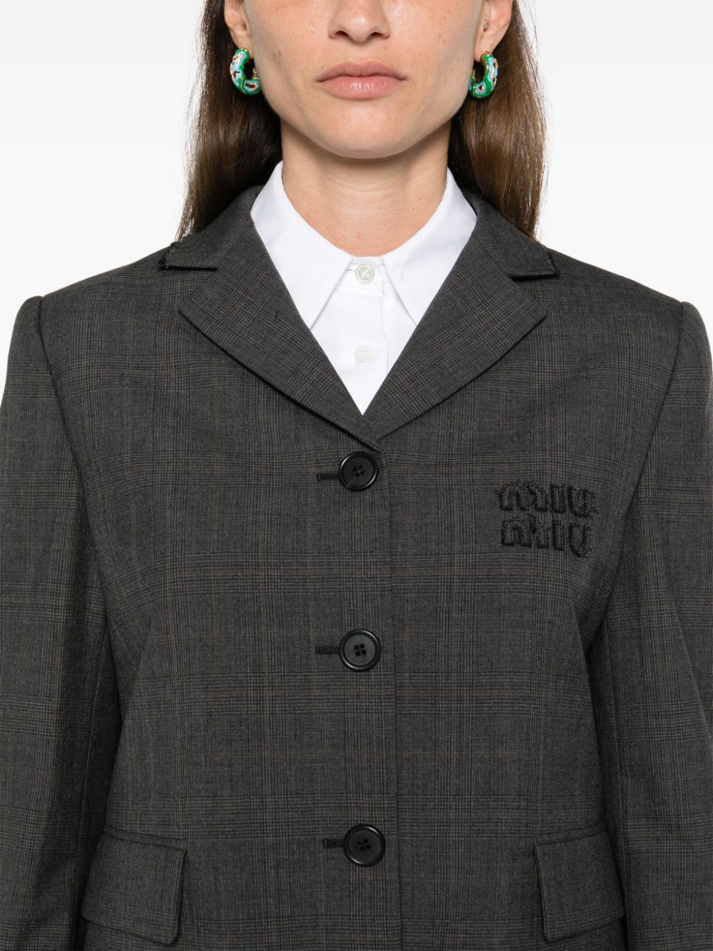 CHAQUETA PRINCIPE DE GALES GRIS OSCURO 