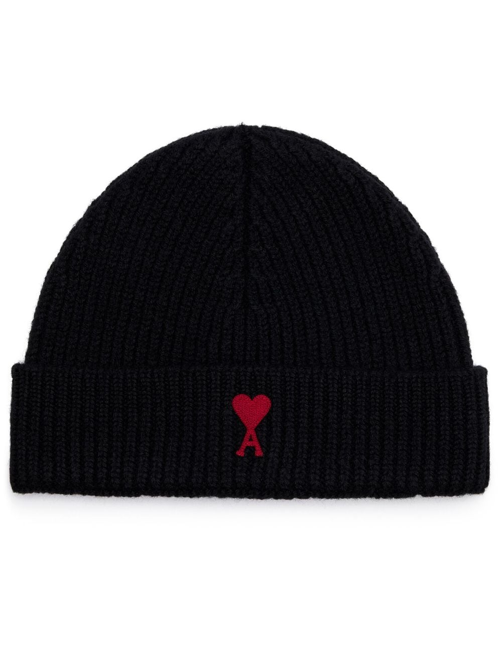 GORRO LANA NEGRO LOGO ROJO BORDADO