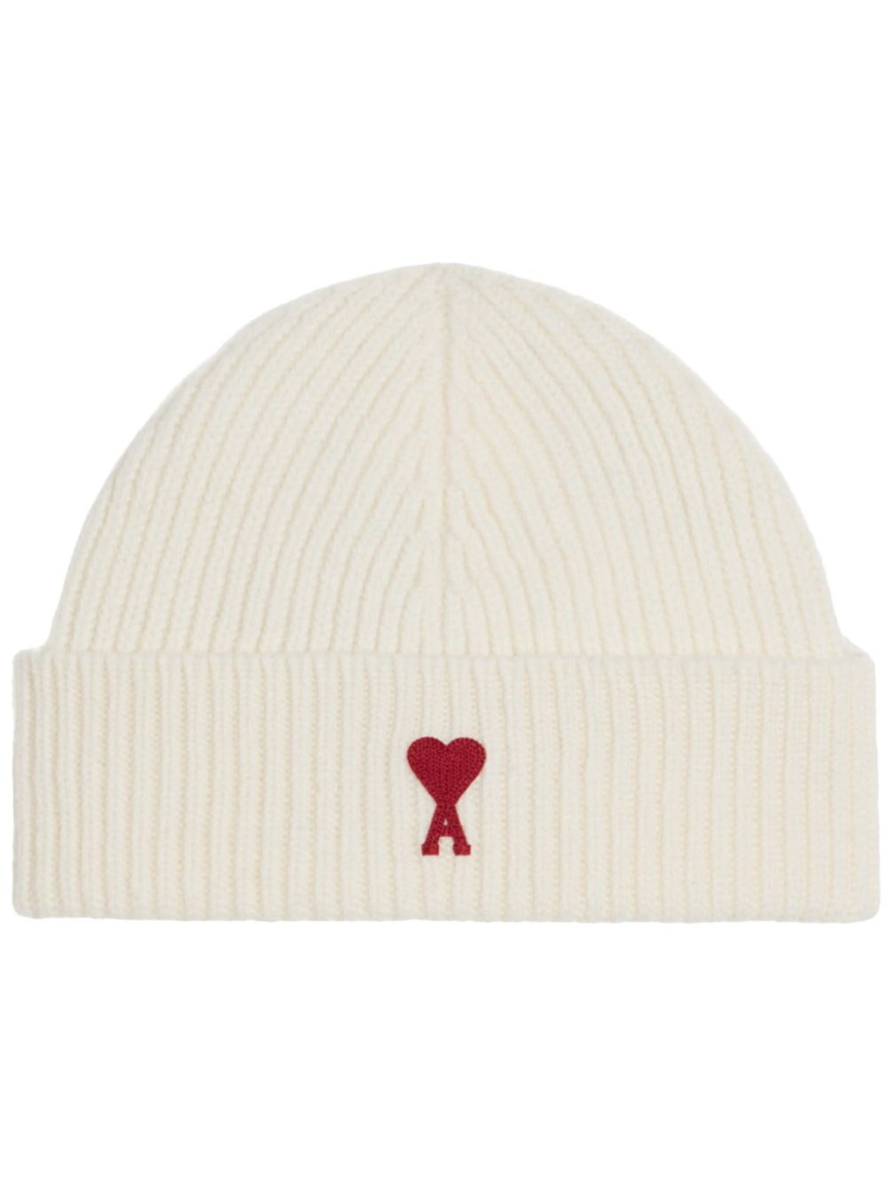 GORRO LANA BLANCO LOGO ROJO