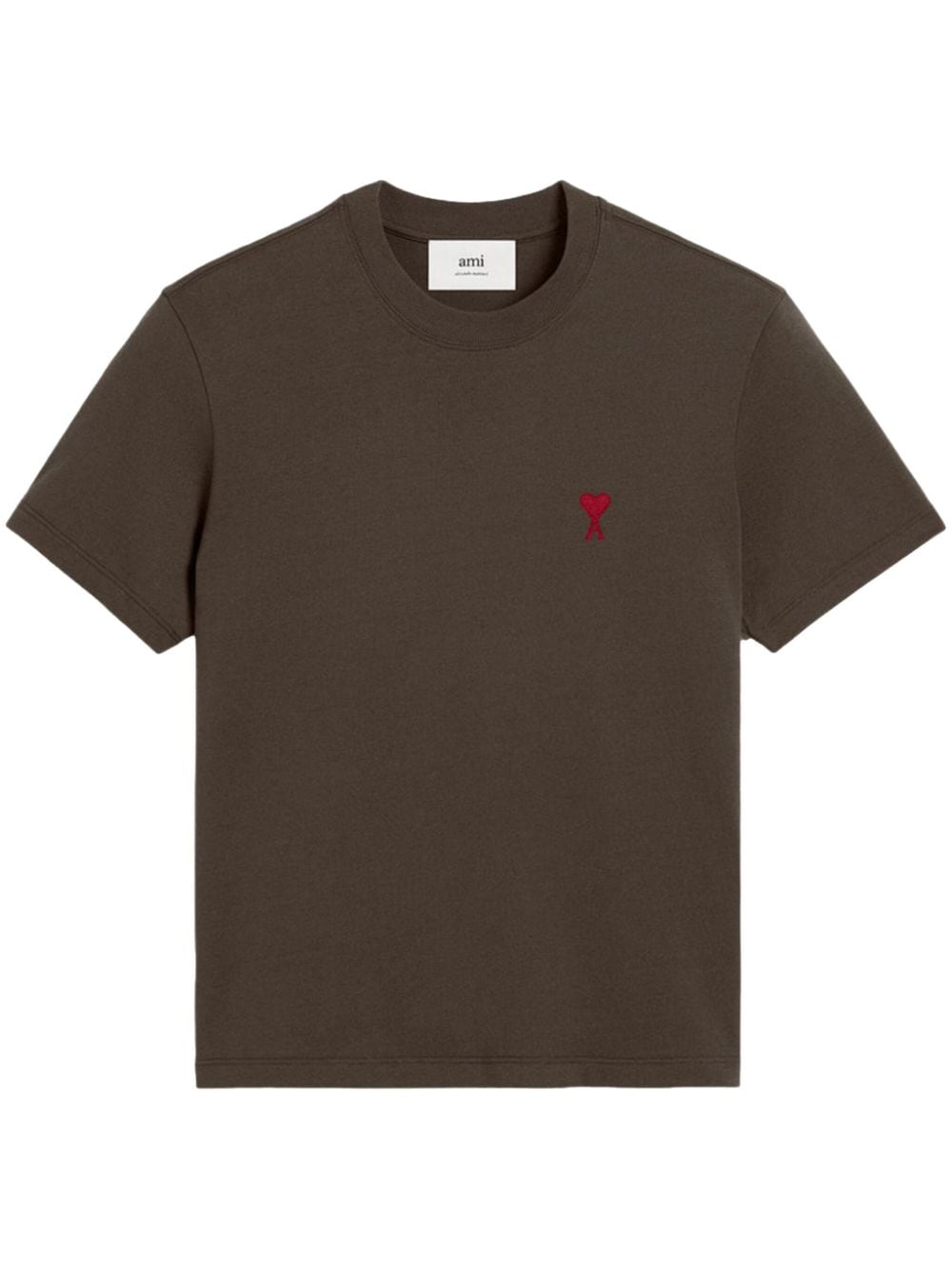 CAMISETA MC MARRON CAFE LOGO ROJO