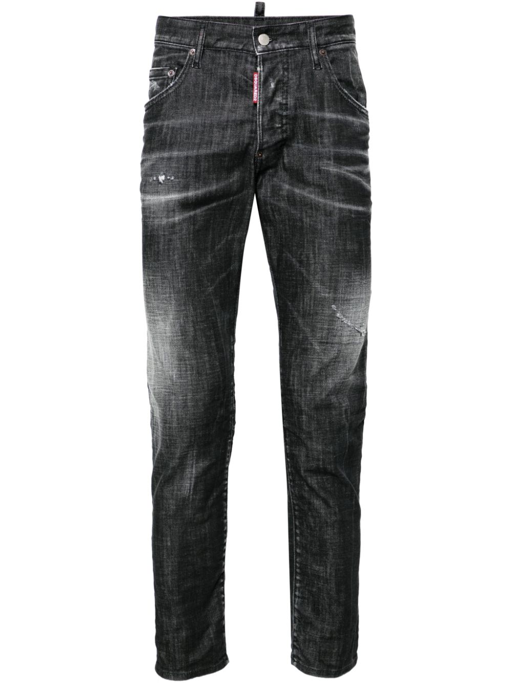 PANTALON JEAN NEGRO WASHED ETIQ FUCSIA