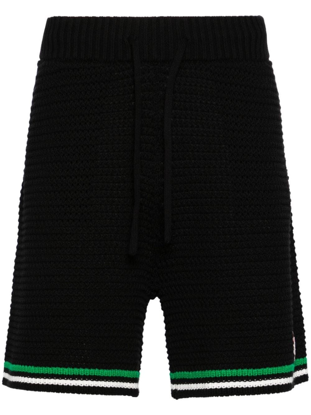 SHORT NEGRO PUNTO BLANCO VERDE RAYAS