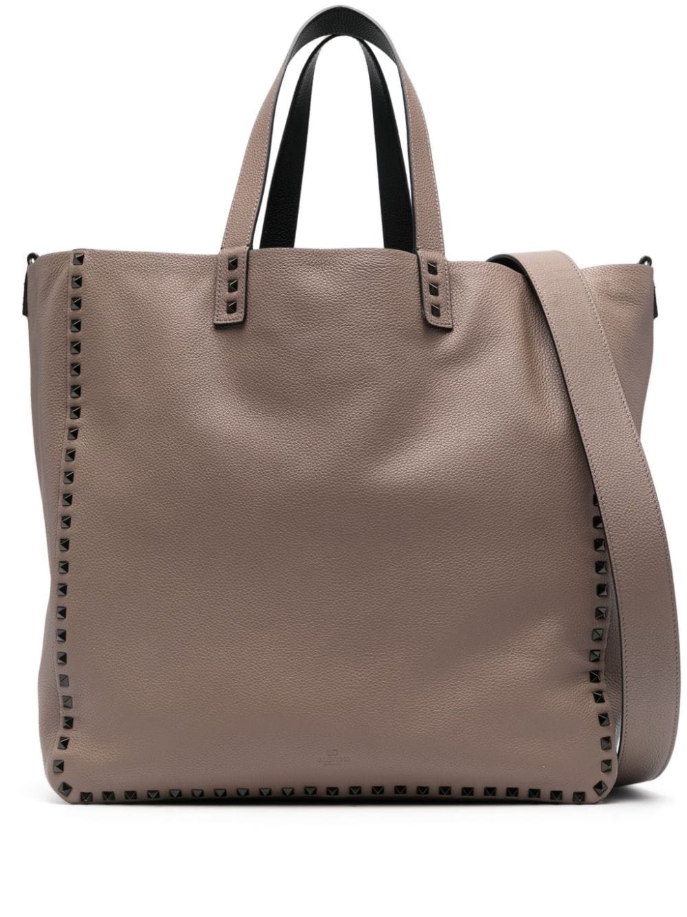 TOTE L TAUPE NEGRO REVERSIBLE CON TACHAS