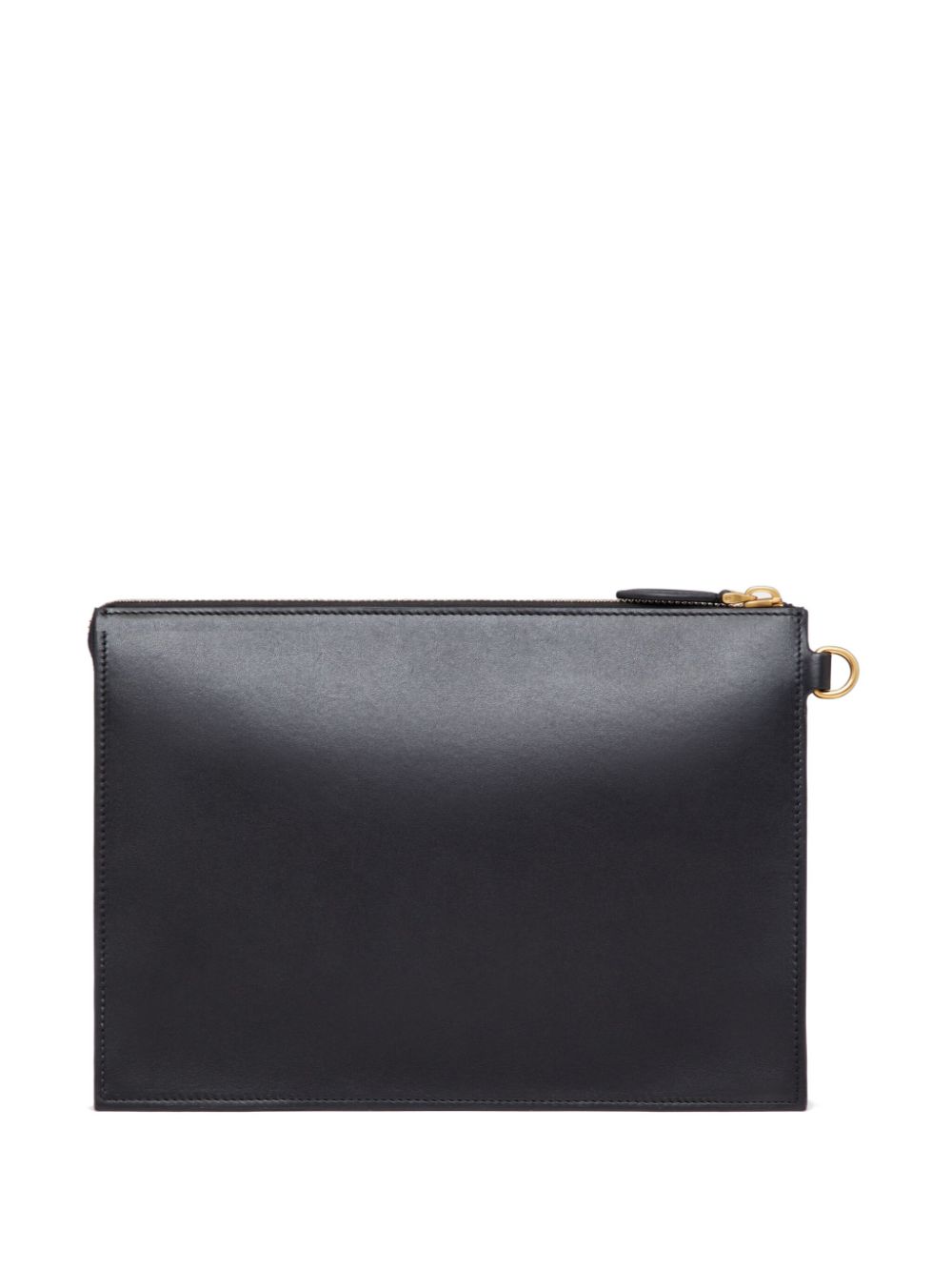 POUCH NEGRO ZIP DORADO