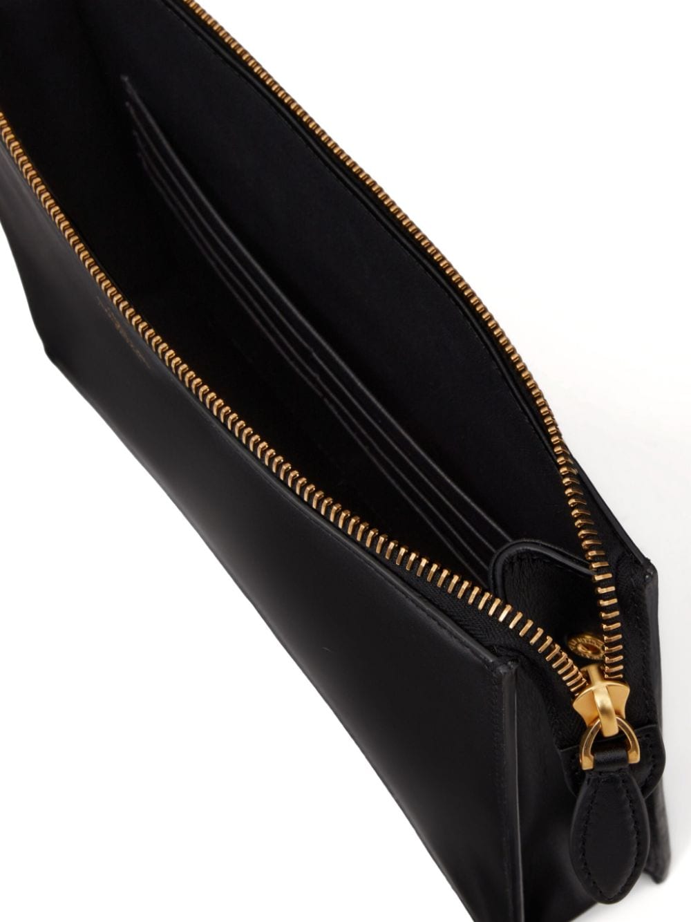 POUCH NEGRO ZIP DORADO