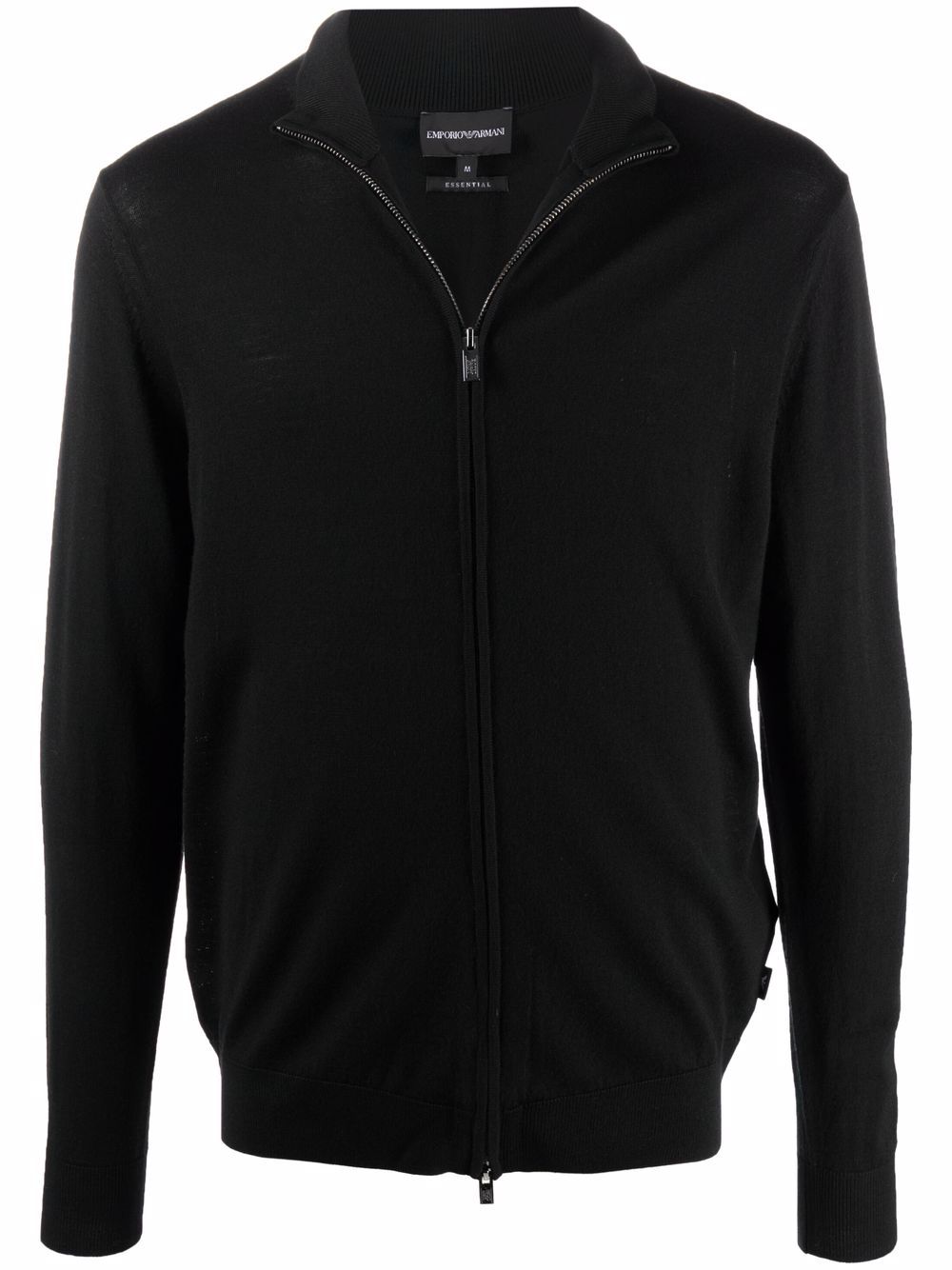 CARDIGAN NEGRO ZIP CUELLO ALTO 