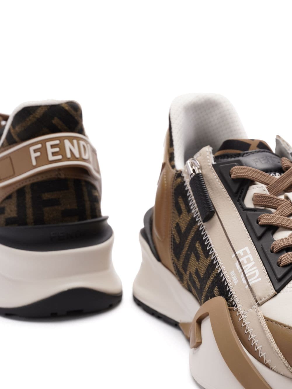 SNEAKER FLOW CAMEL BEIGE DETALLE ZIP