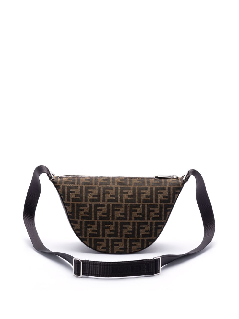 BOLSO MELON JACQUARD MARRON LOGO ZIP