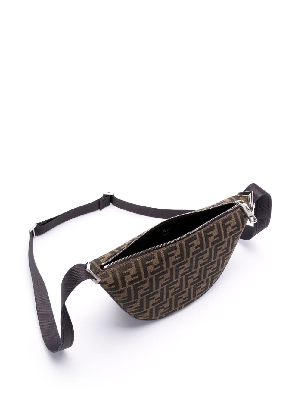 BOLSO MELON JACQUARD MARRON LOGO ZIP