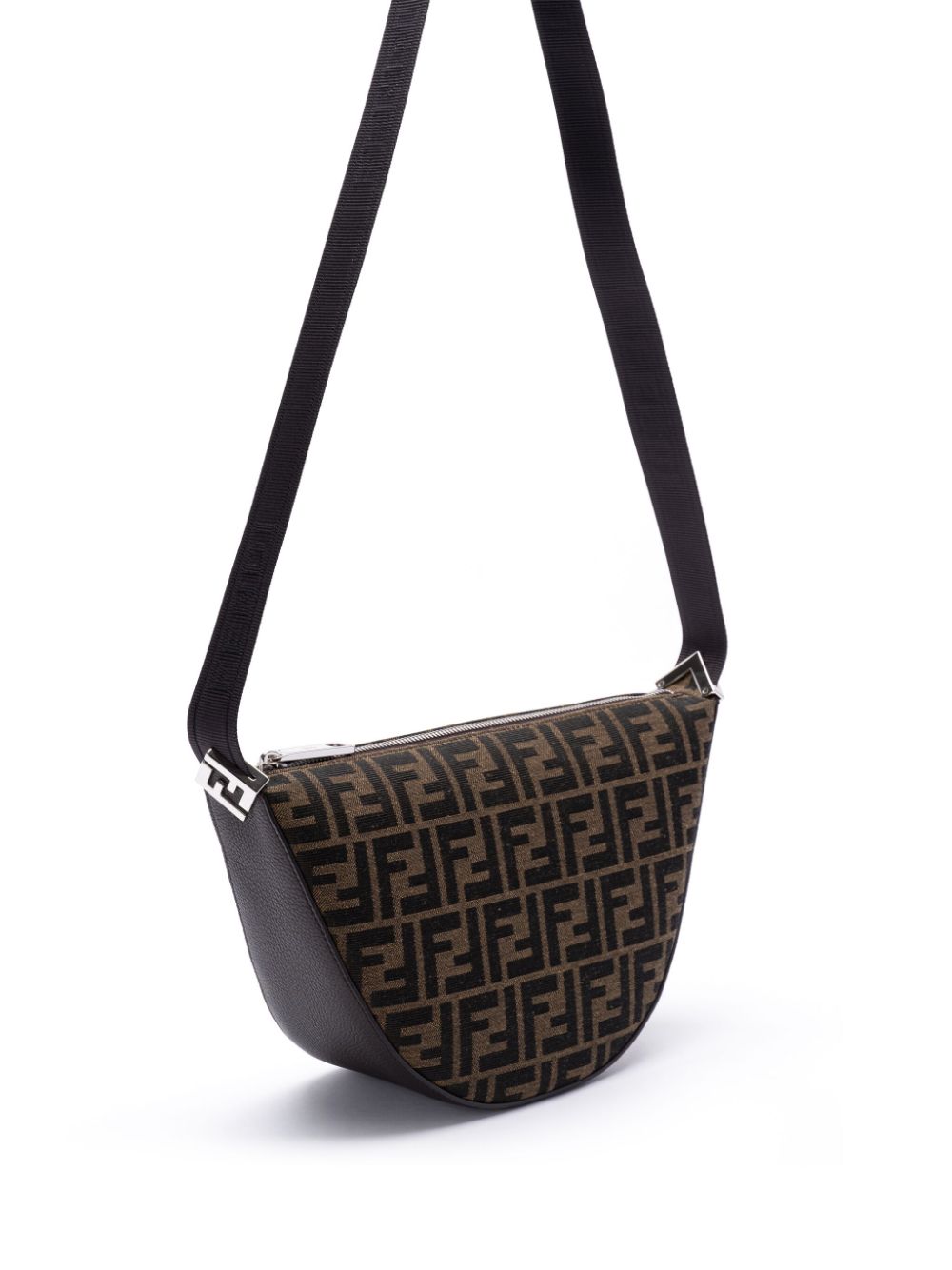 BOLSO MELON JACQUARD MARRON LOGO ZIP