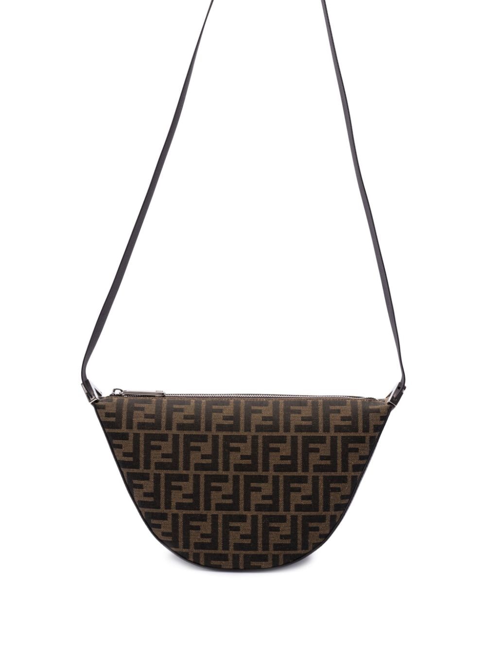 BOLSO MELON JACQUARD MARRON LOGO ZIP