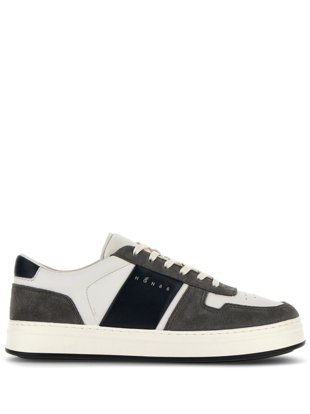 SNEAKER H668 BLANCO GRIS BANDA MARINO