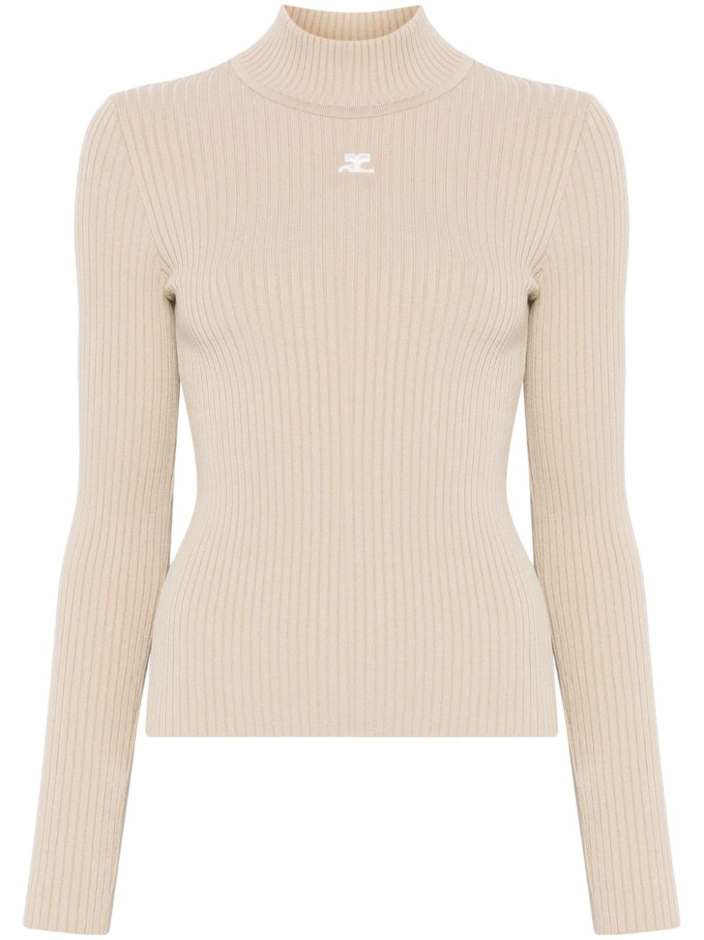 SUETER REEDITION BEIGE CUELLO ALTO LOGO