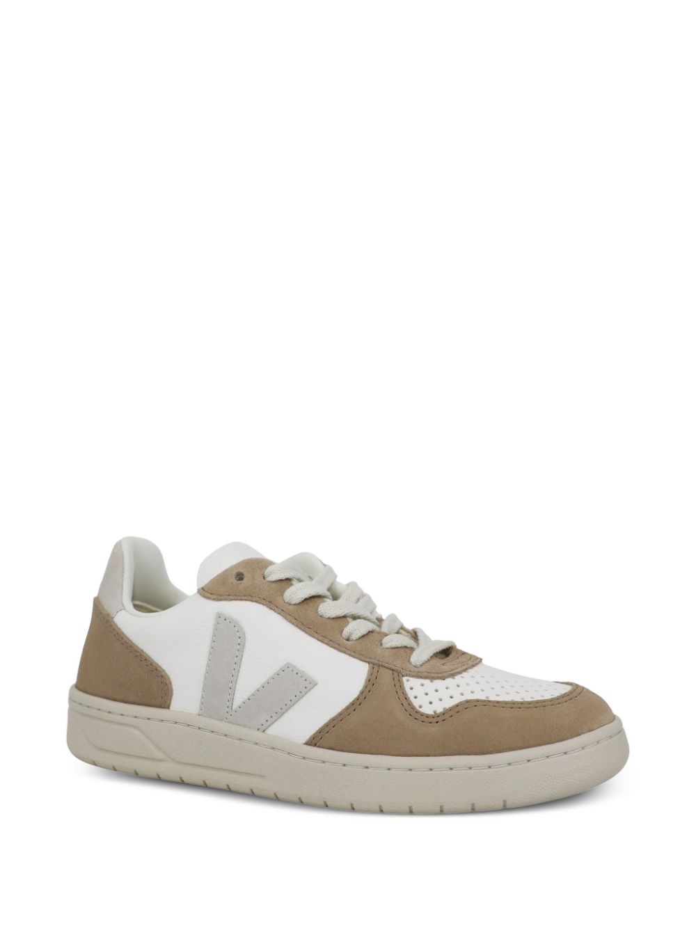 SNEAKER V10 PIEL BLANCA TAUPE V GRIS