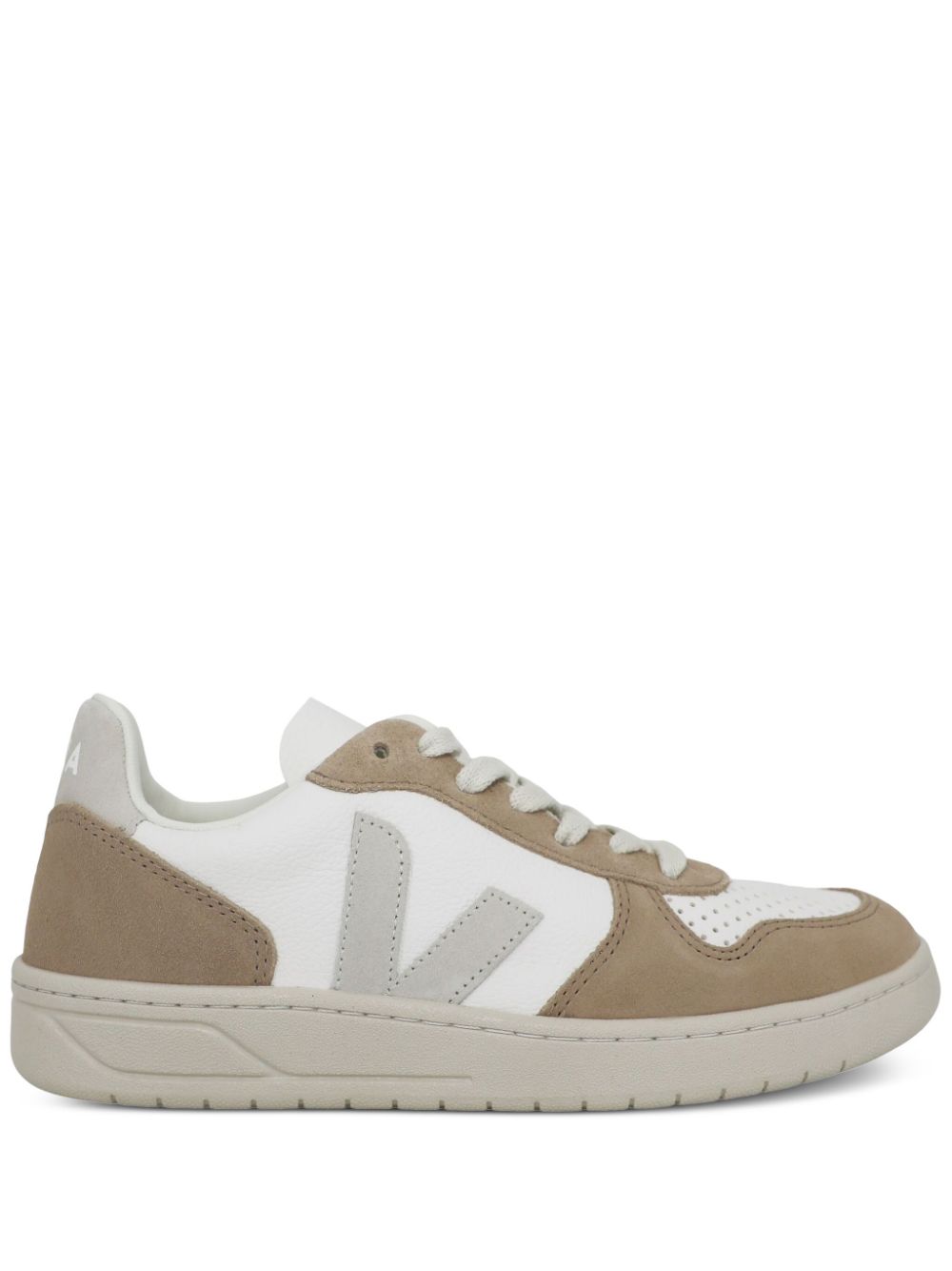 SNEAKER V10 PIEL BLANCA TAUPE V GRIS