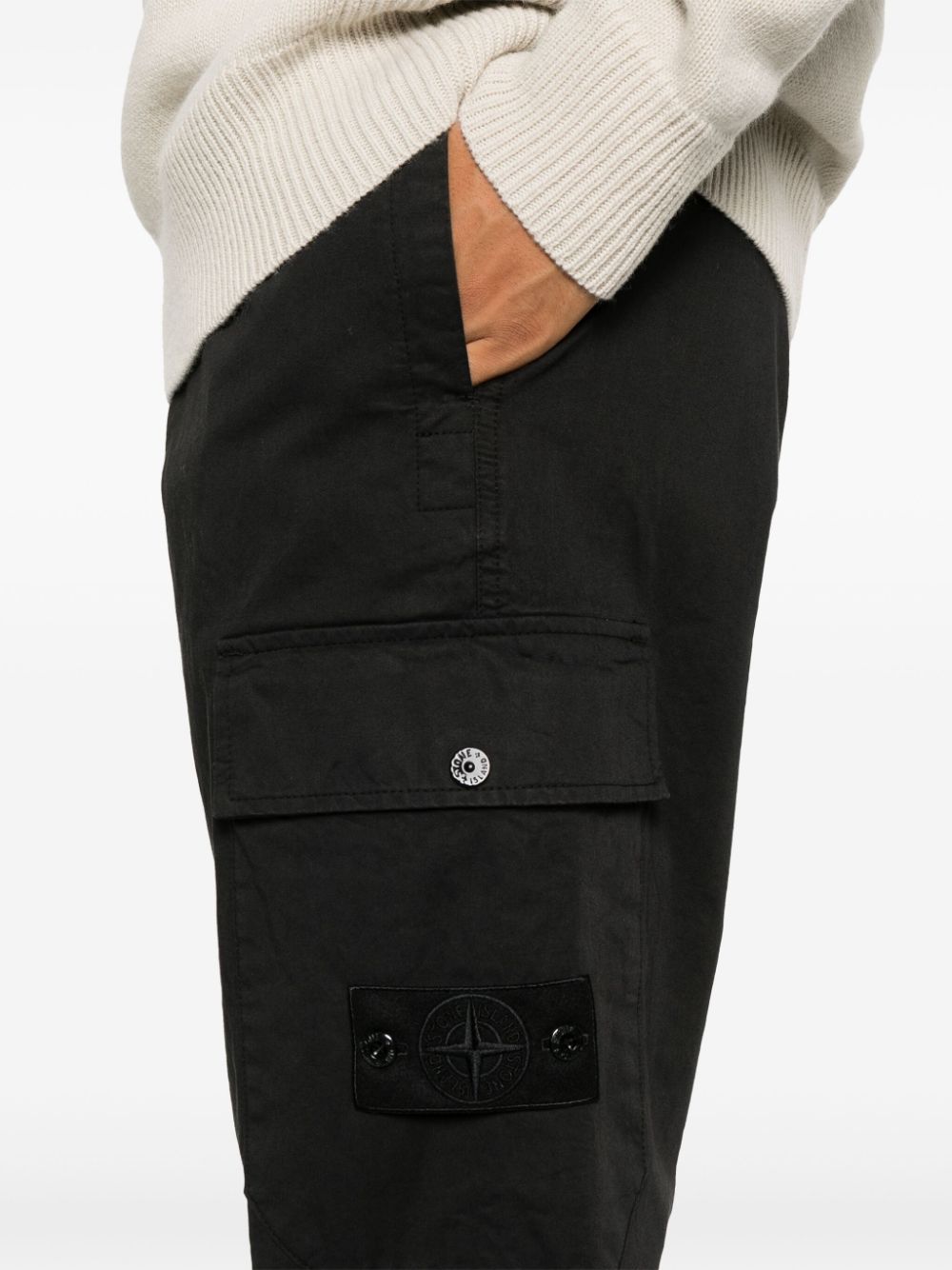 PANTALON CARGO NEGRO CINTURA ELASTICA