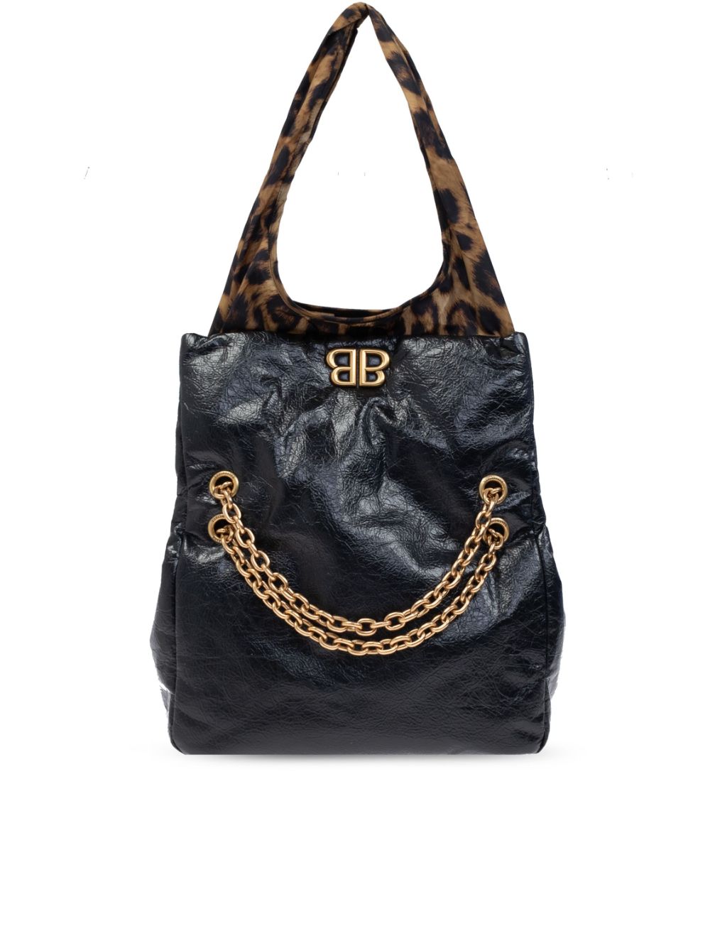 BOLSO MONACO S NEGRO DET ASAS LEOPARDO