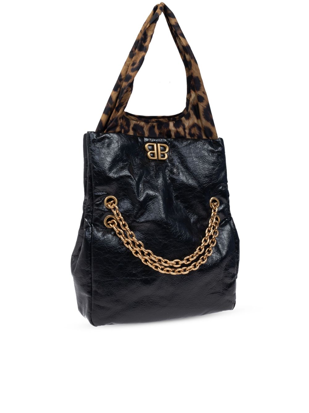 BOLSO MONACO S NEGRO DET ASAS LEOPARDO