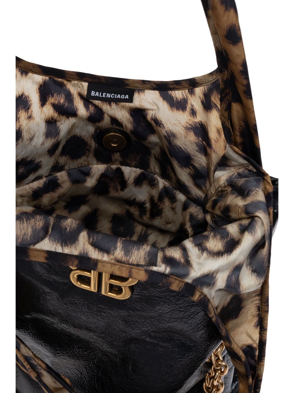 BOLSO MONACO S NEGRO DET ASAS LEOPARDO