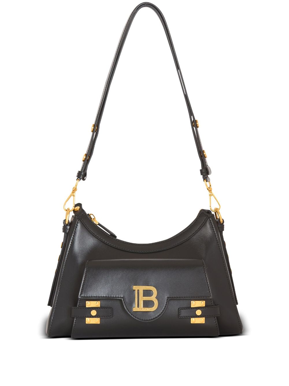 BOLSO HOBO BUZZ NEGRO LOGO DORADO