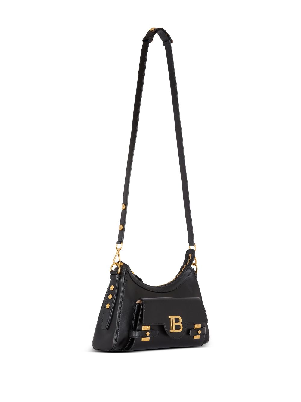 BOLSO HOBO BUZZ NEGRO LOGO DORADO