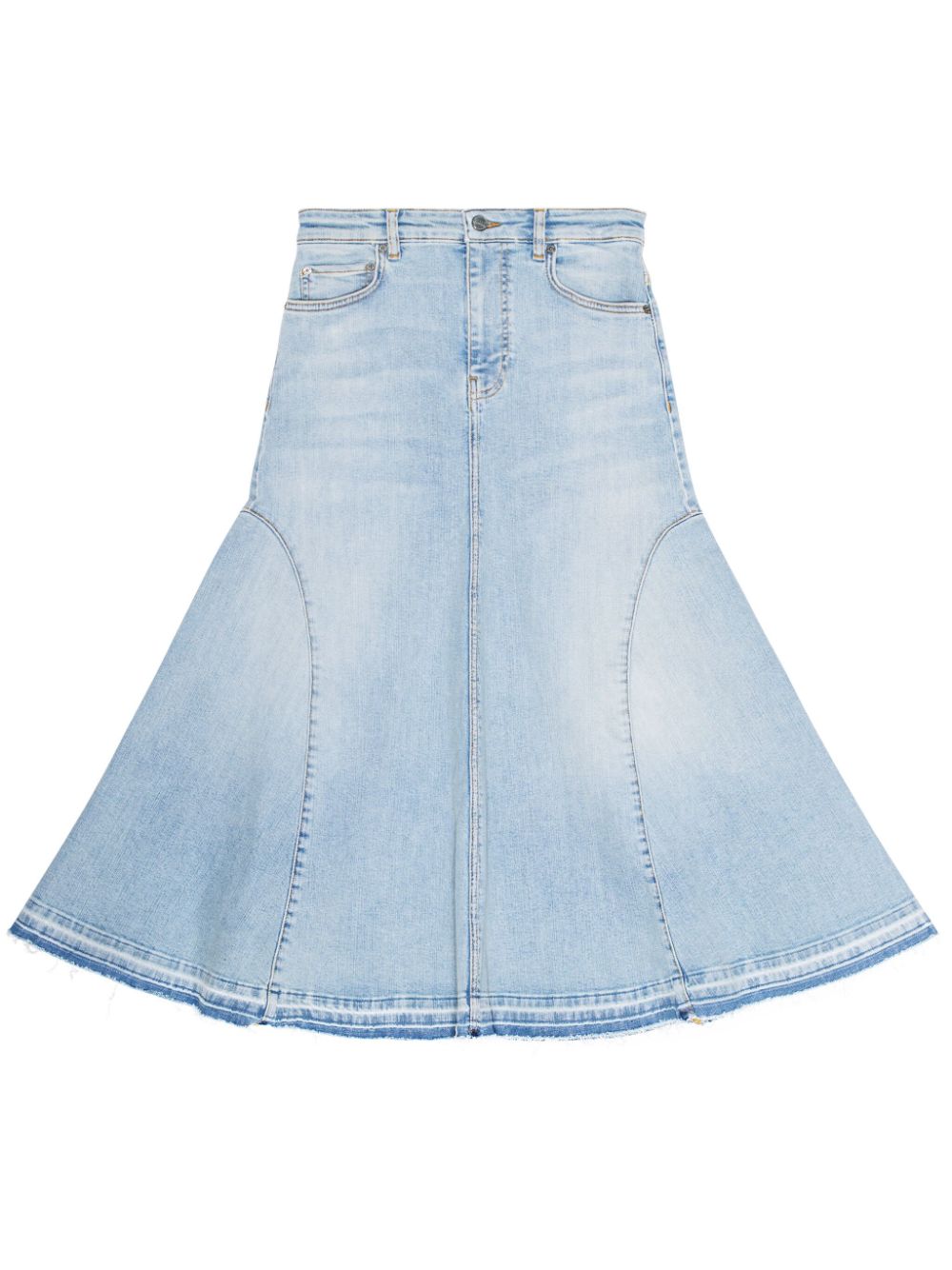 FALDA LARGA DENIM LOGO CELESTE BORDADO