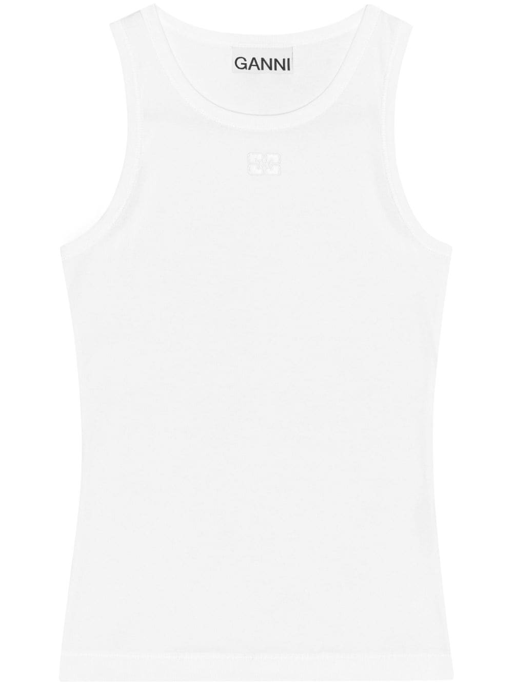 TOP SM SOFT RIB BLANCO LOGO BORDADO