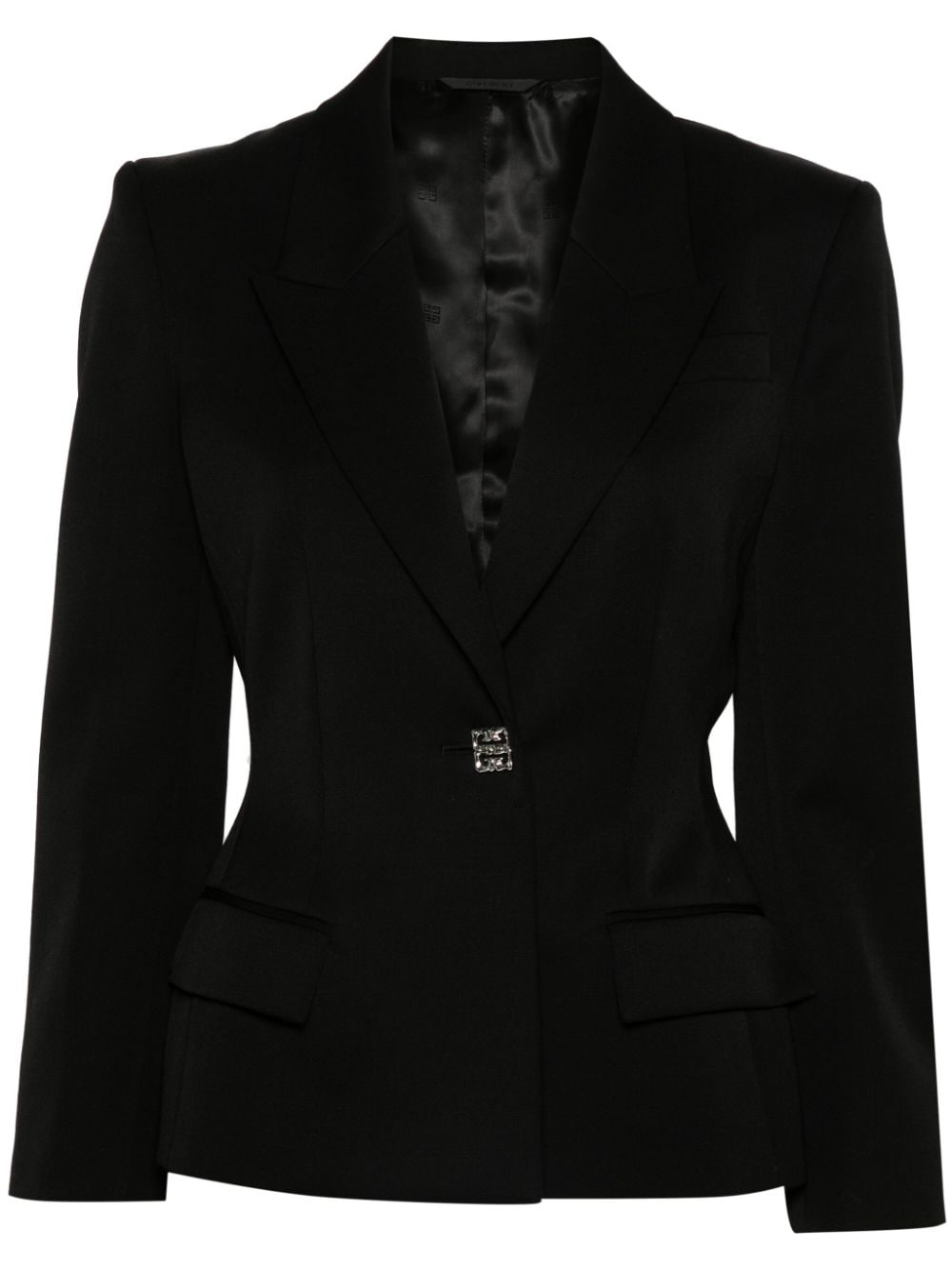 BLAZER NEGRO BOTON LOGO PLATEADO