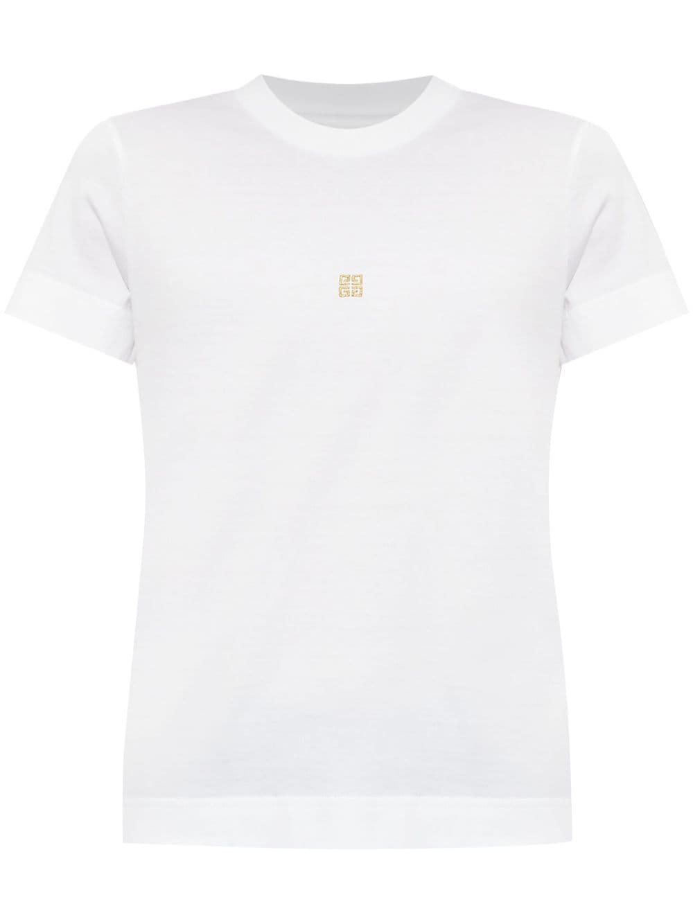 CAMISETA MC BLANCA LOGO DORADO BORDADO