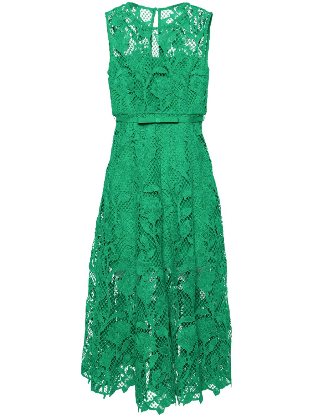 VESTIDO SM GUIPUR VERDE LARGO