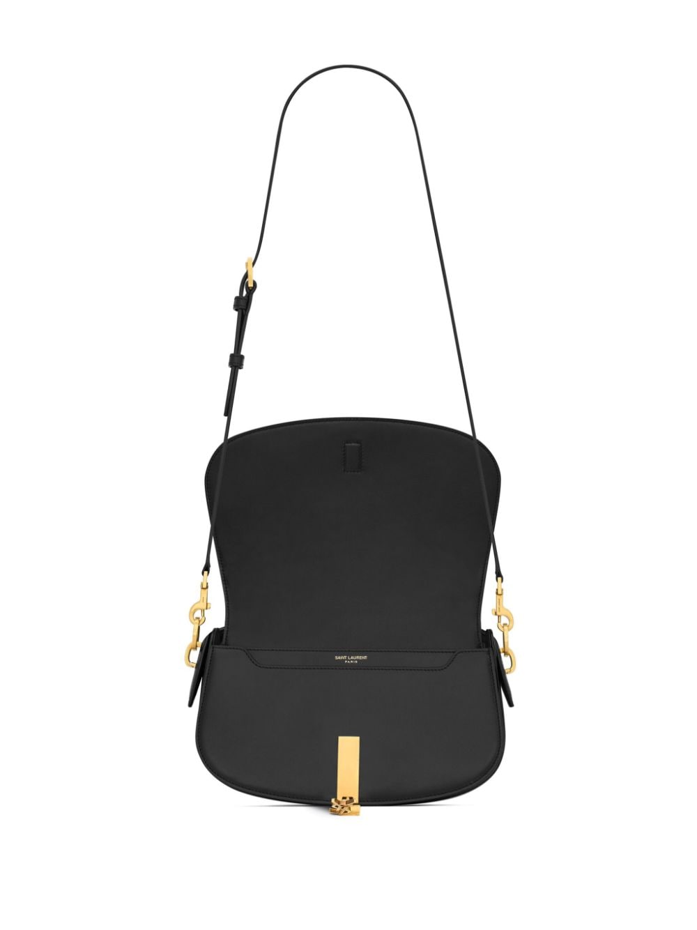 BOLSO VOLTAIRE NEGRO DETALLES DORADO