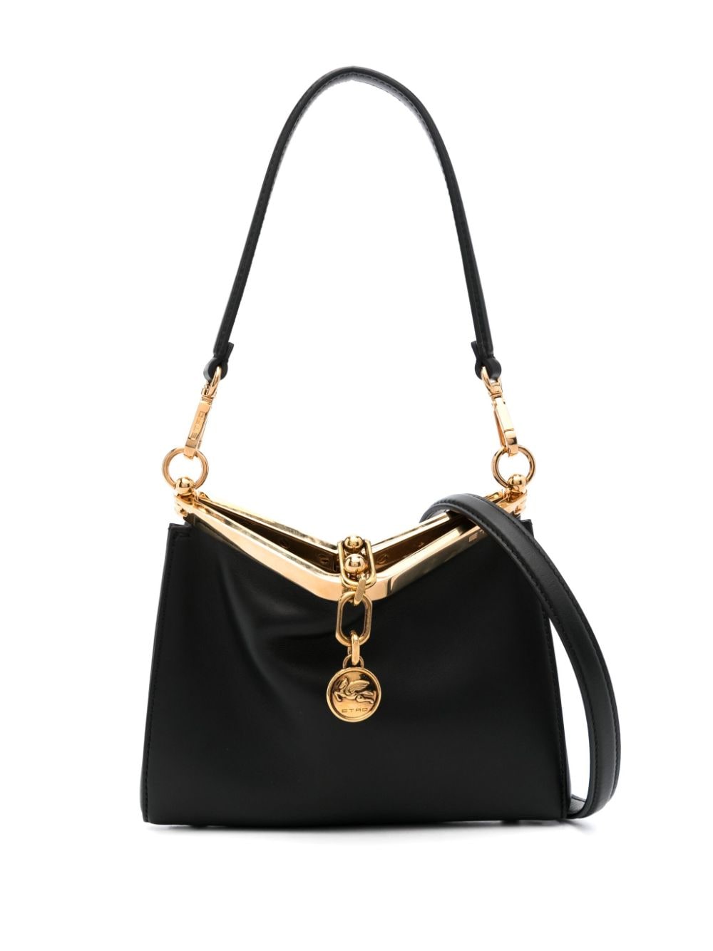 BOLSO VELA S NEGRO CIERRE DORADO