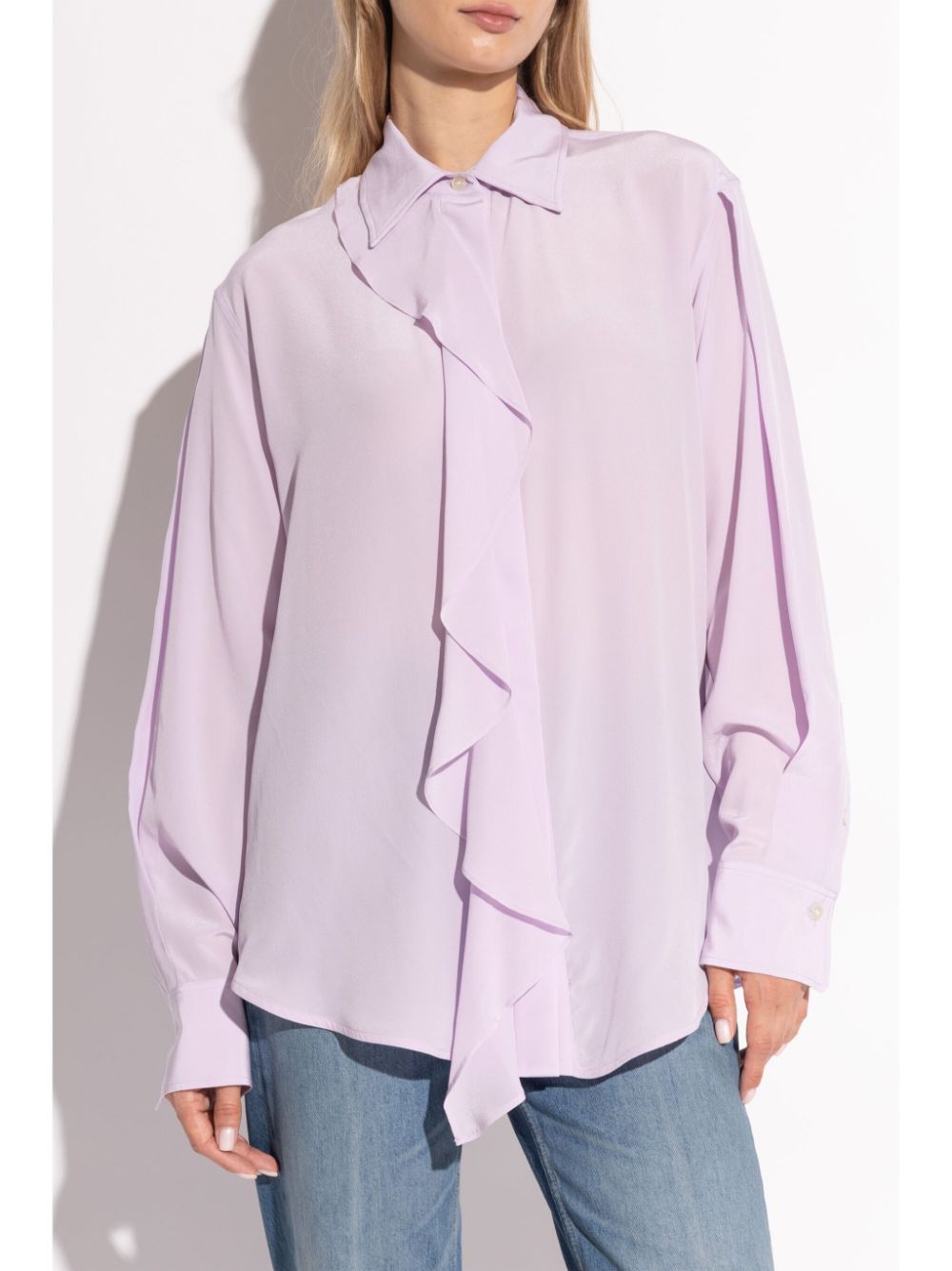 BLUSA ML ASIMETRICA RUFFLE MALVA